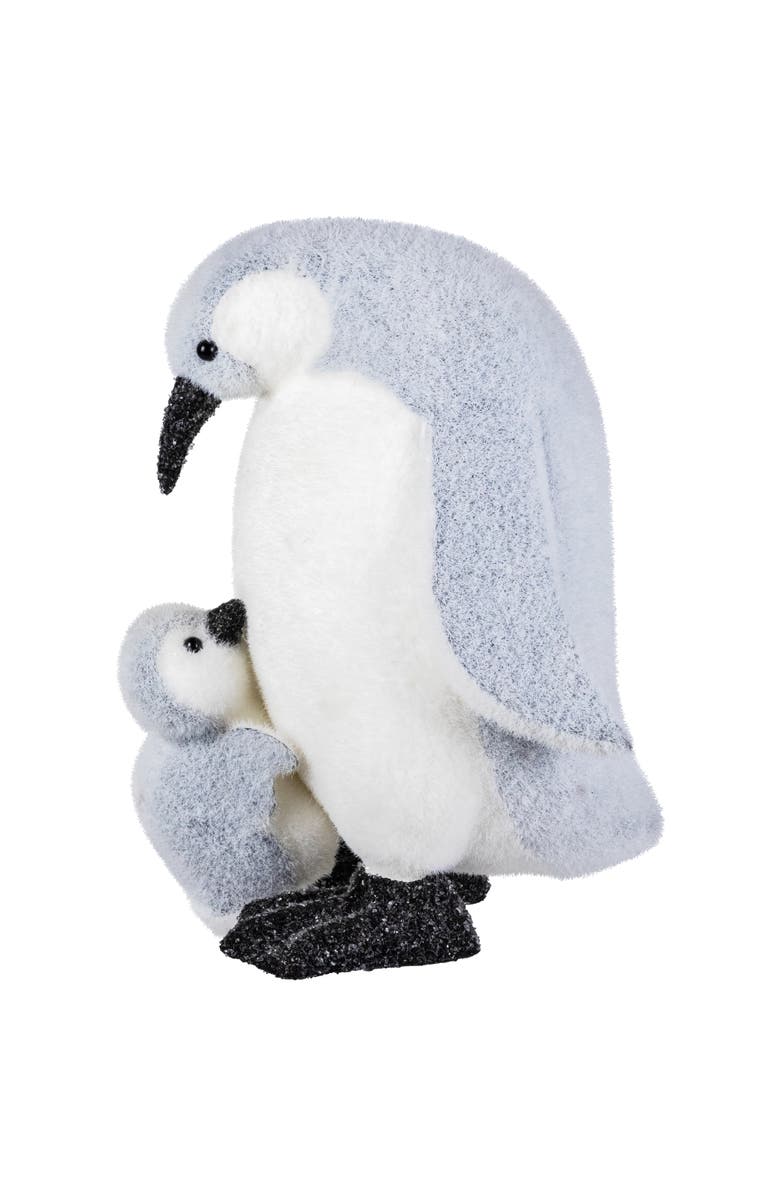 Northlight Mother Penguin with Chick Christmas Figurine - 10.75", Main, color, White