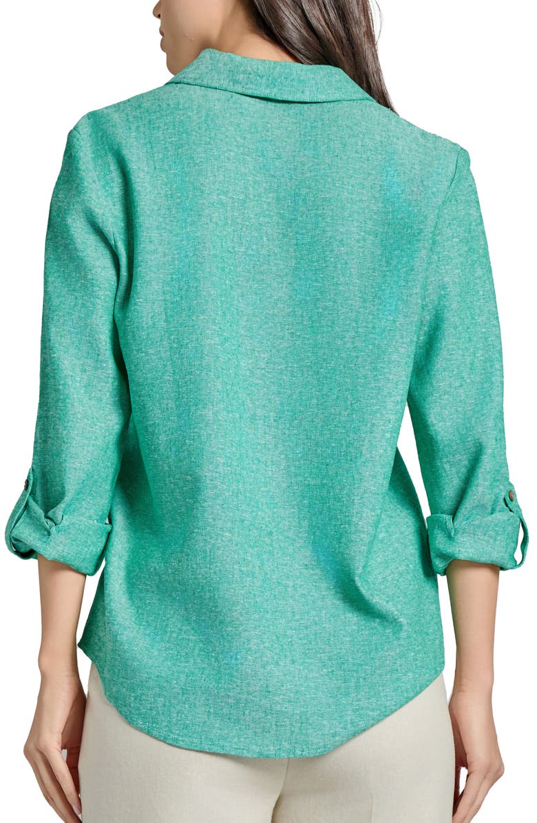 Jones New York Roll Tab Sleeve Button-Up Shirt, Alternate, color, 