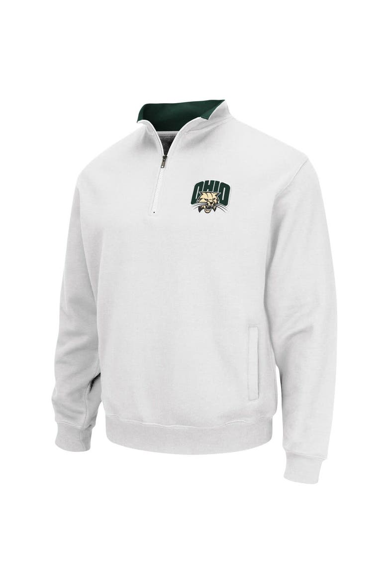 Men's Colosseum White Ohio Bobcats Tortugas Logo Quarter-Zip Jacket, Alternate, color, White