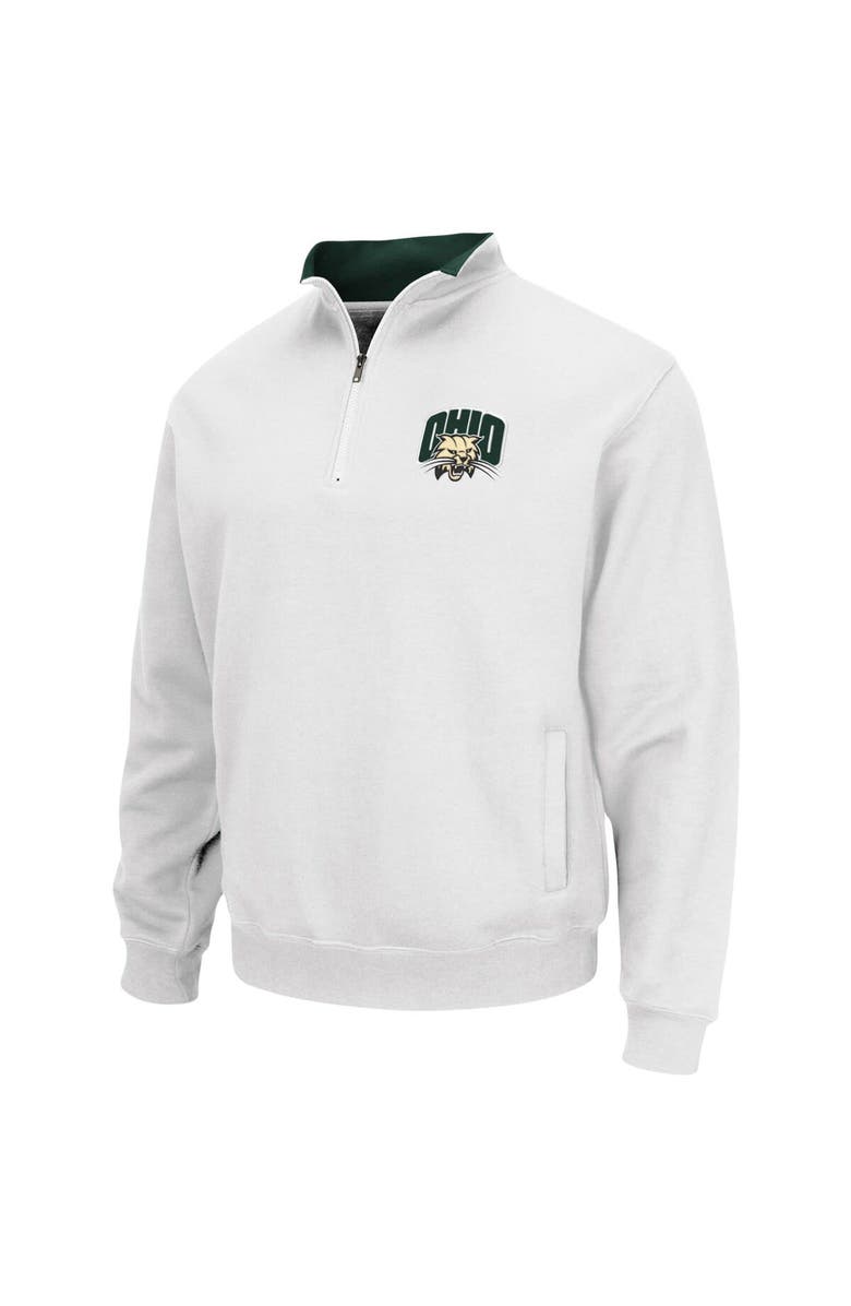COLOSSEUM Men's Colosseum White Ohio Bobcats Tortugas Logo Quarter-Zip Jacket, Alternate, color, White