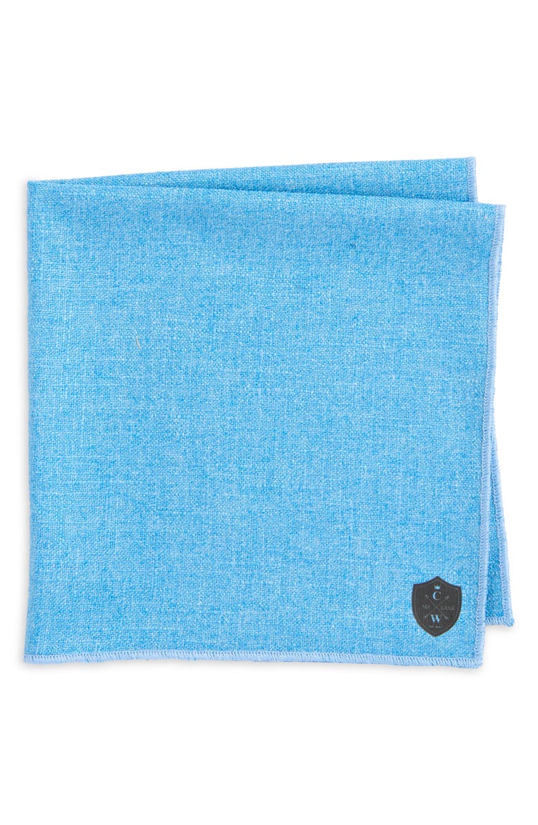CLIFTON WILSON Wool Pocket Square, Main, color, Blue
