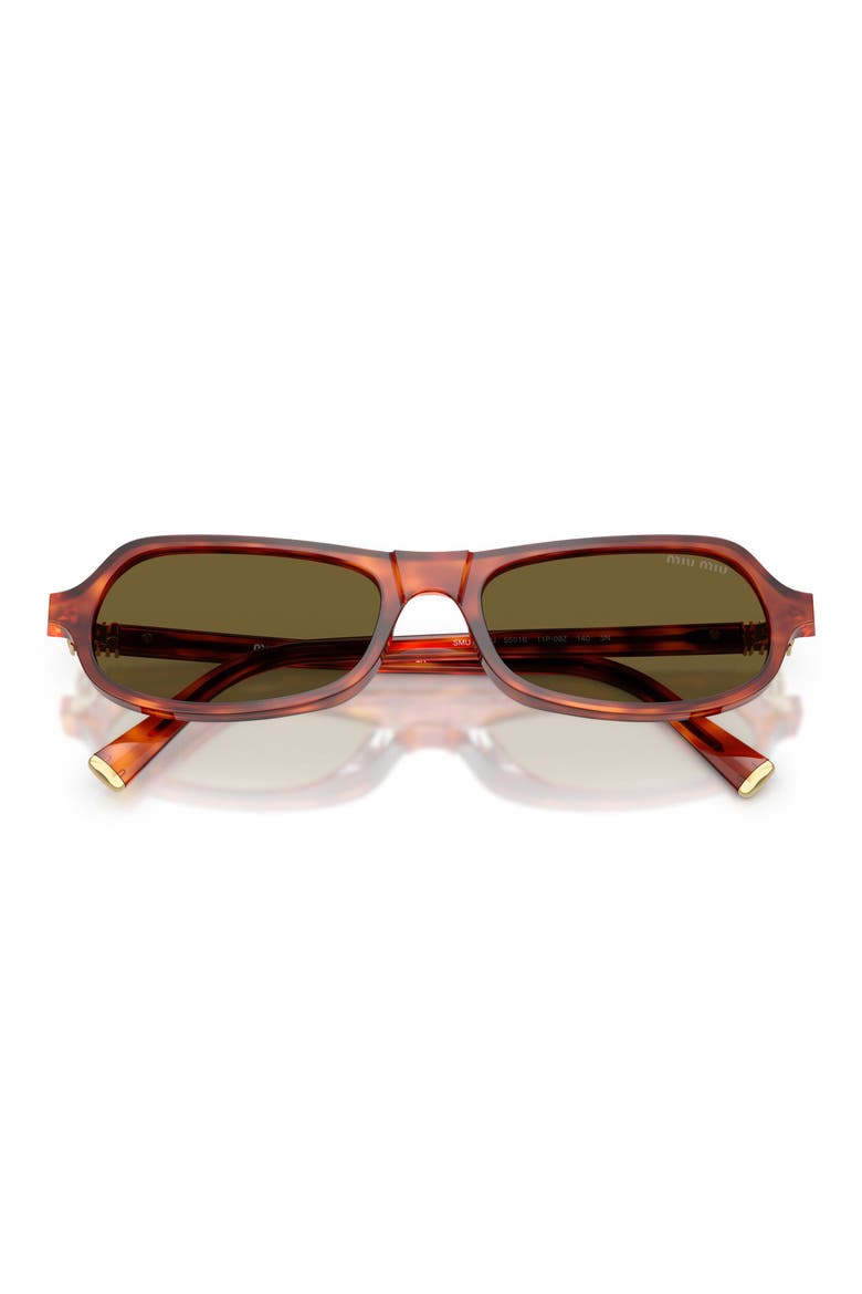 55mm Irregular Sunglasses, Alternate, color, HAVANA COGNAC / DARK BROWN