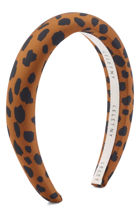Greer Leopard Padded Silk Headband
