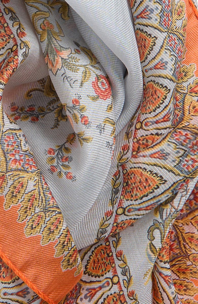 Etro Boheme Paisley Floral Cotton & Silk Fringe Scarf, Alternate, color, Print On Pale Blue Base