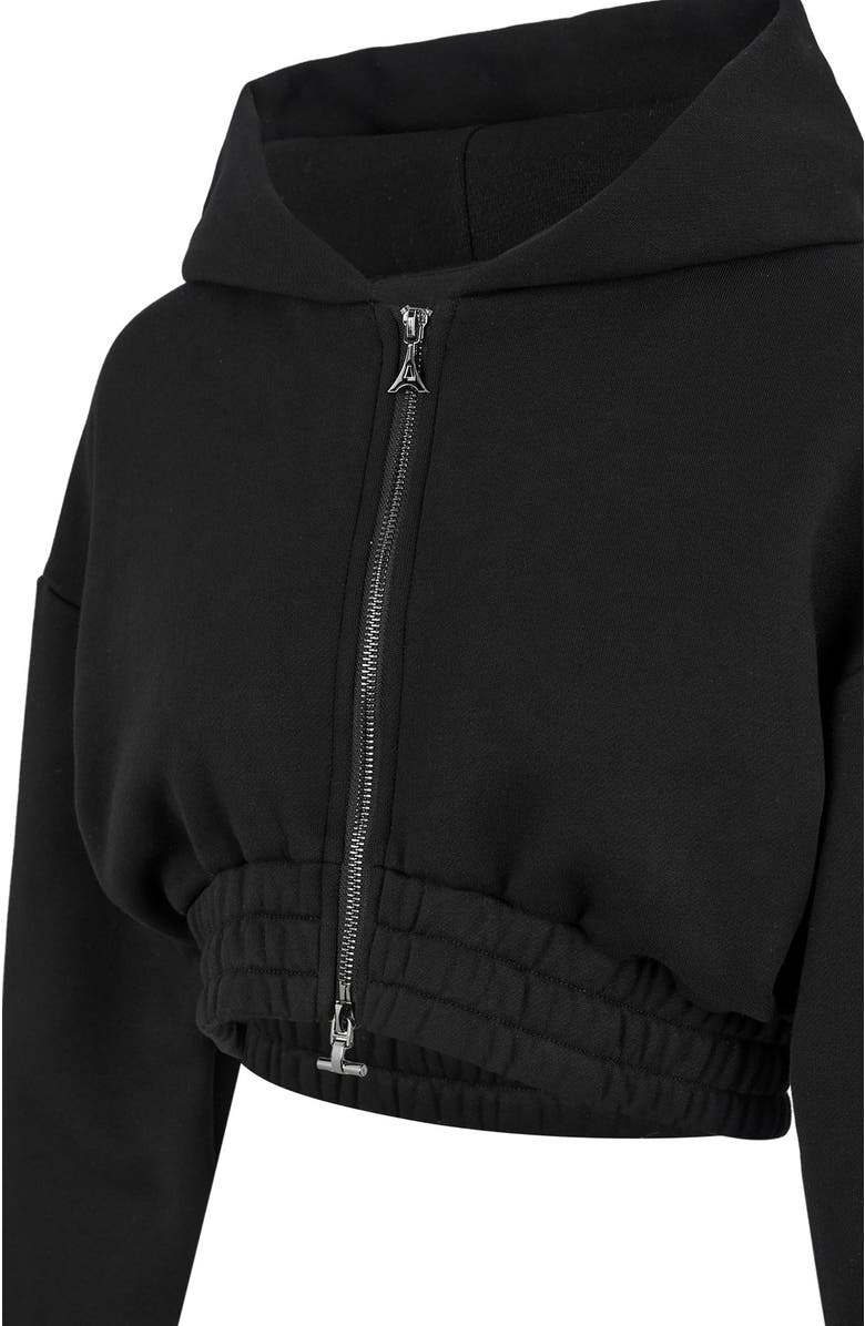 Manière De Voir Josiane Relaxed Zip Through Hoodie, Alternate, color, Black