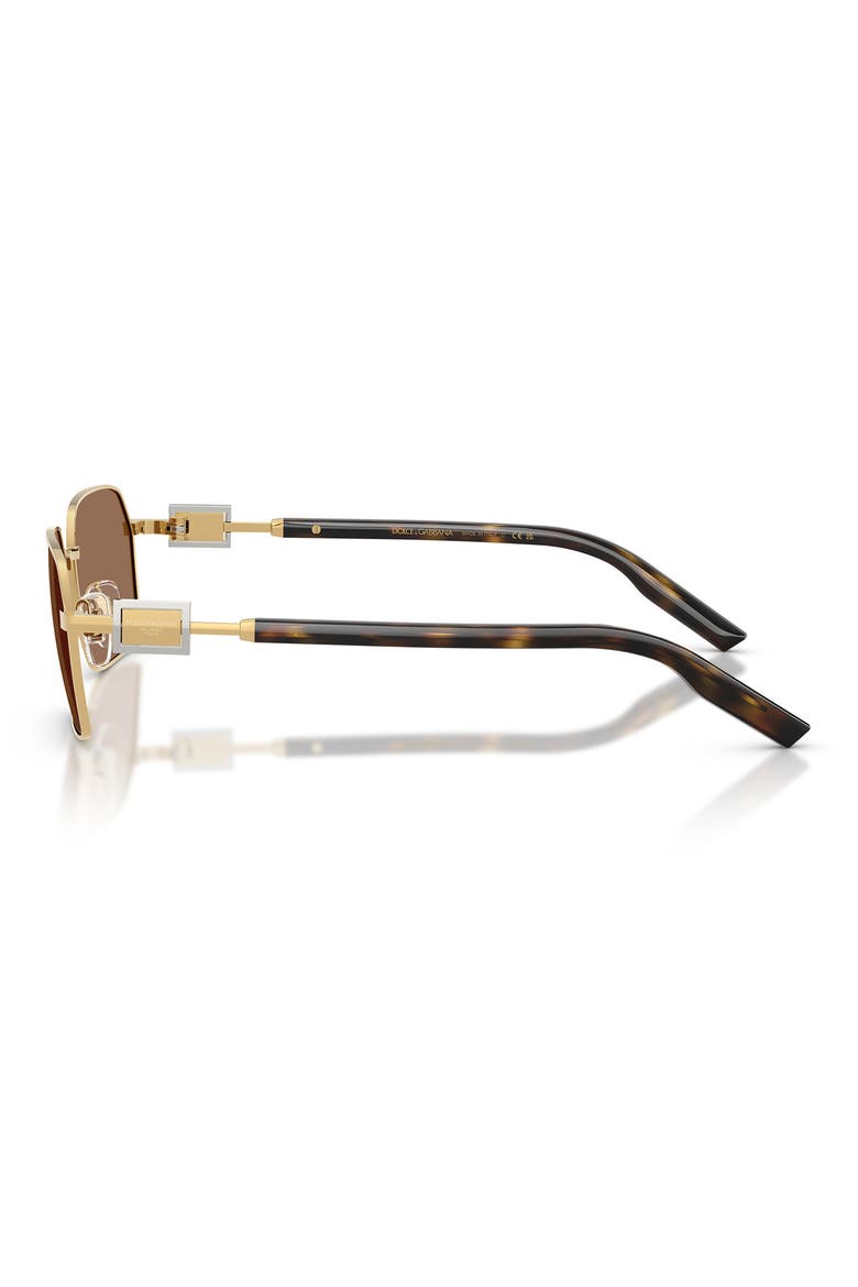 56mm Rectangular Sunglasses, Alternate, color, GOLD