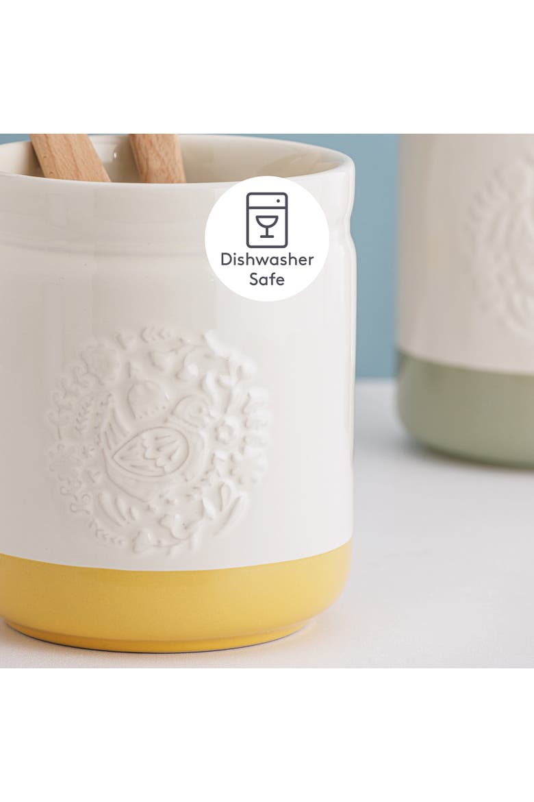 Home to Roost Utensil Crock, 6" x 5", Alternate, color, Yellow