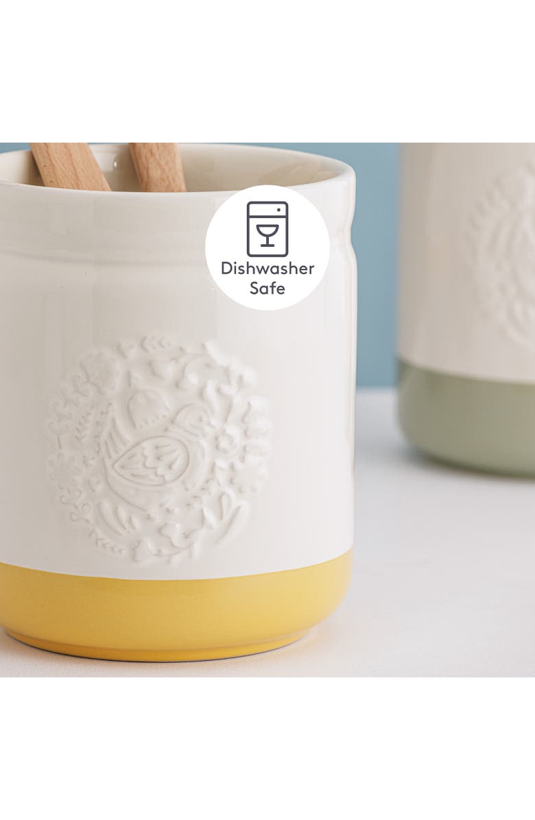 MASON CASH Home to Roost Utensil Crock, 6" x 5", Alternate, color, Yellow