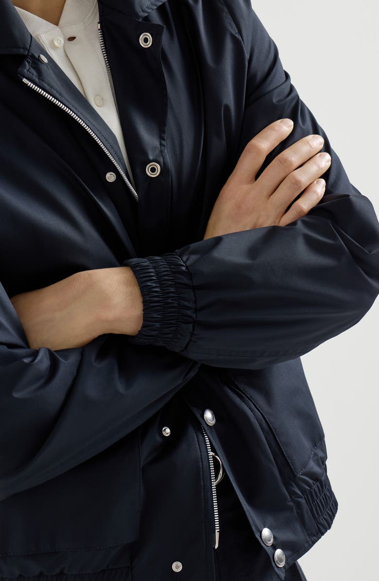 Brunello Cucinelli Bonded fabric outerwear jacket, Alternate, color, Navy Blue