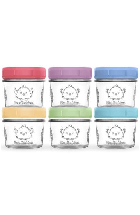 6-Pack Prep Jars Food Glass Containers