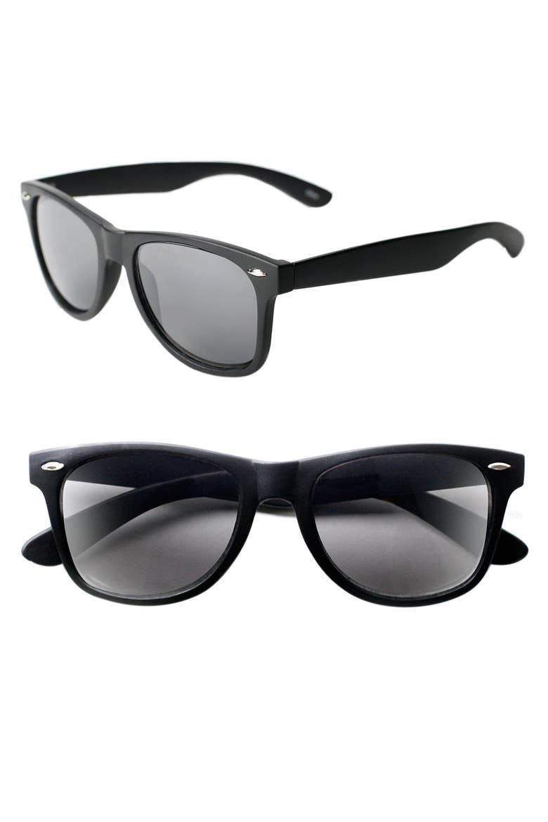 'Jeff' Matte Sunglasses, Main, color, MATTE BLACK/ SMOKE