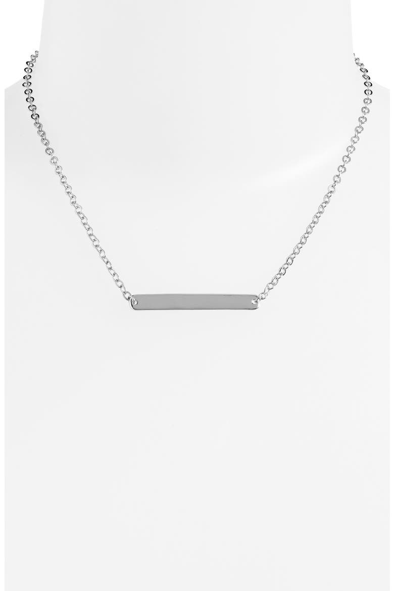 Bar Pendant Necklace, Main, color, SILVER