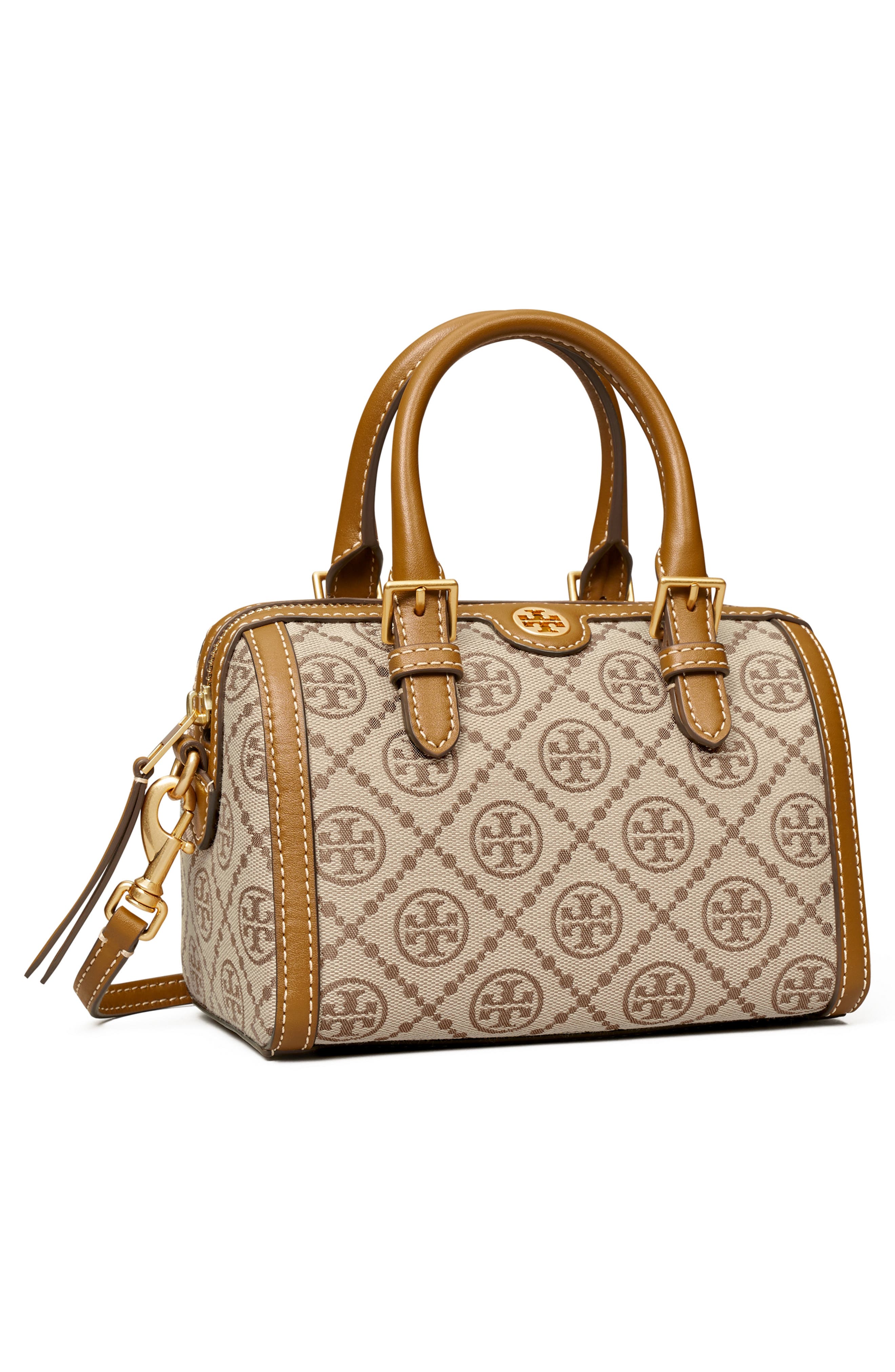 T Monogram Barrel Bag, Alternate, color, HAZELNUT