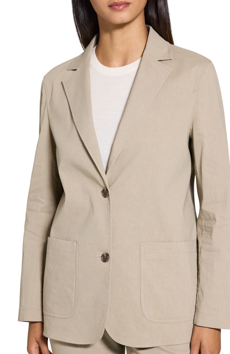 Theory Relaxed Fit Linen Blend Blazer, Alternate, color, Soft Taupe