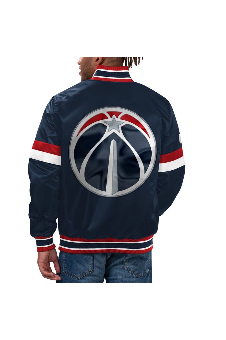 Men's Starter Navy Washington Wizards Home Game Satin Full-Snap Varsity Jacket, Alternate, color, Navy