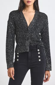 Derek Lam 10 Crosby Kalena Sequin Plated Cardigan