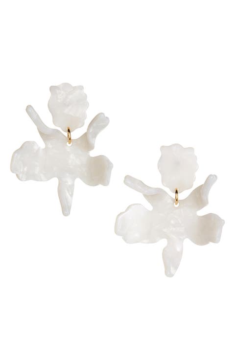 Small Paper Lily Drop Earrings