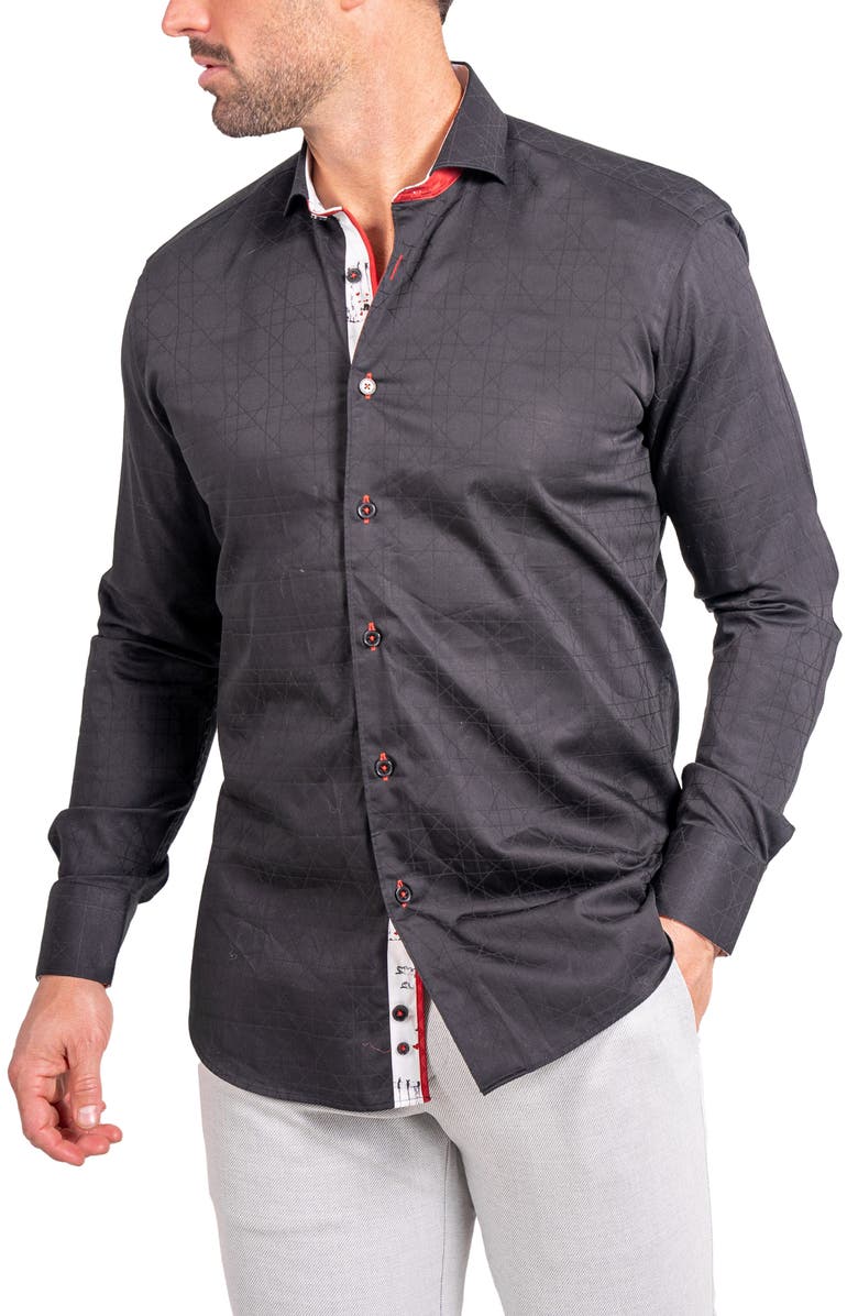 Maceoo Einstein Ascension Contemporary Fit Button-Up Shirt, Alternate, color, Black