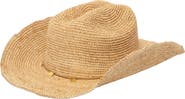 San Diego Hat Chain Detail Raffia Cowboy Hat