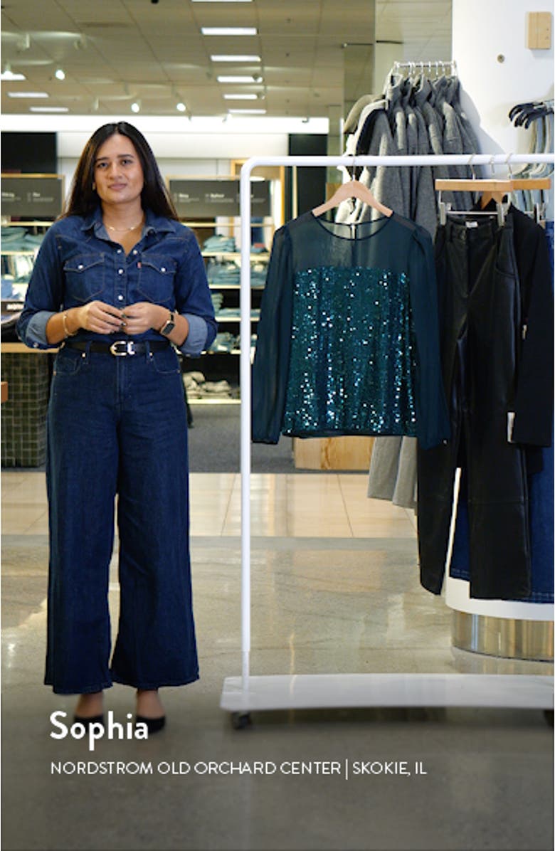 Long Sleeve Sequin & Mesh Top, sales video thumbnail