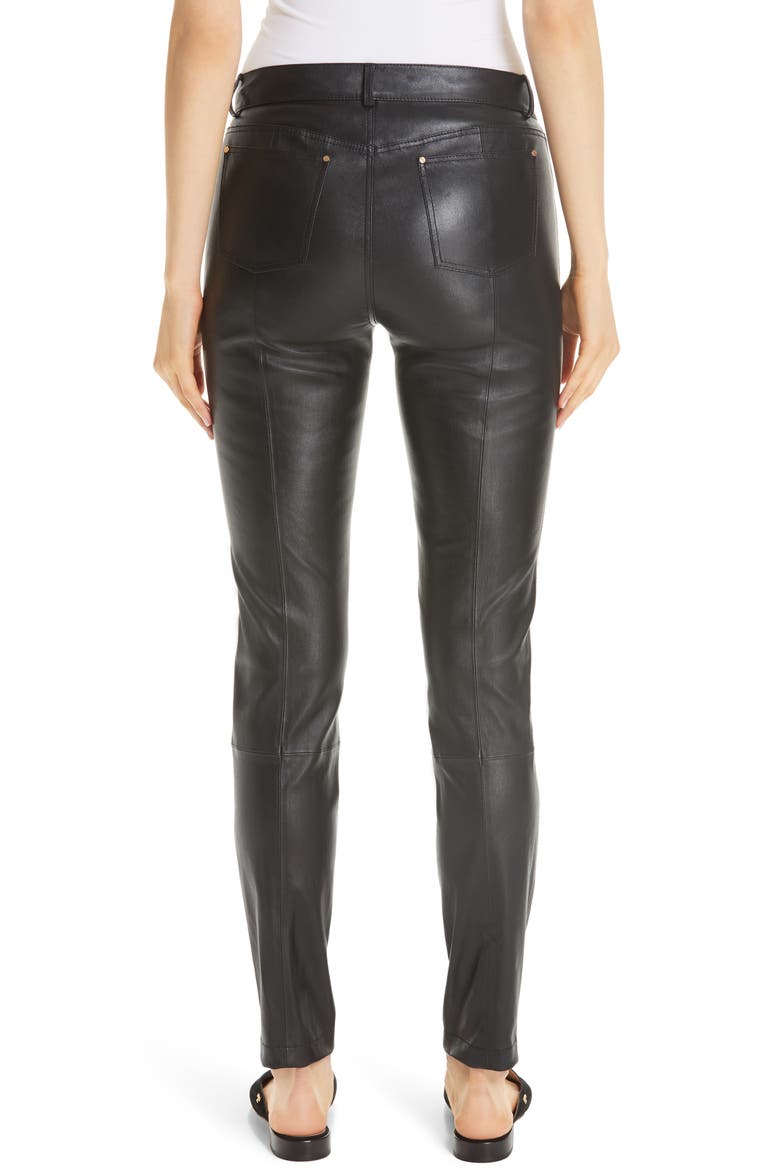 Mercer Nappa Leather Pants, Alternate, color, BLACK