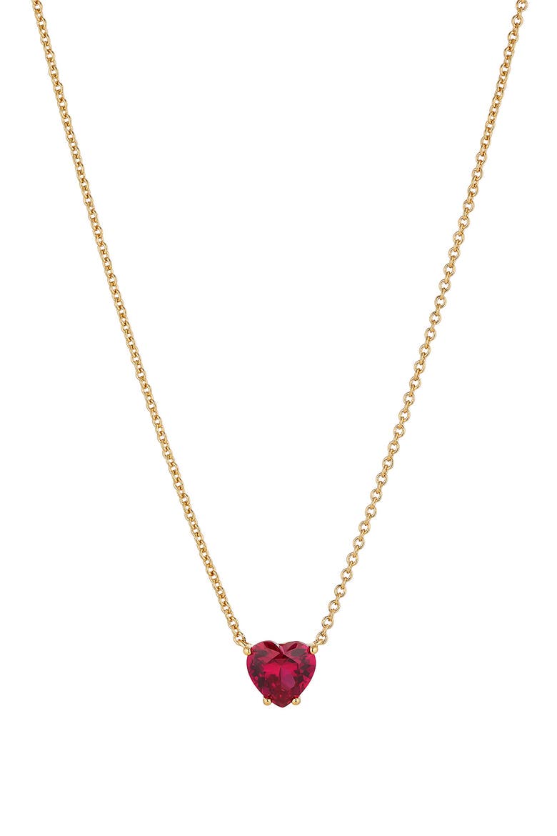 Modern Love Heart Pendant Necklace, Main, color, GOLD WITH DARK PINK