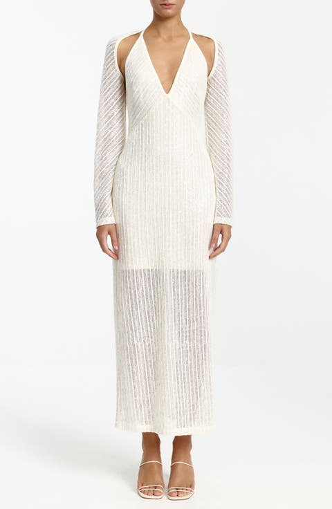 Zenith Cutout Long Sleeve Knit Maxi Dress