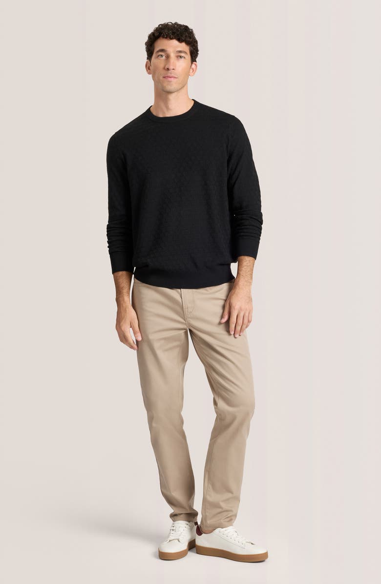Ted Baker 'T' Stitch Crewneck Sweater, Alternate, color, Black Beauty