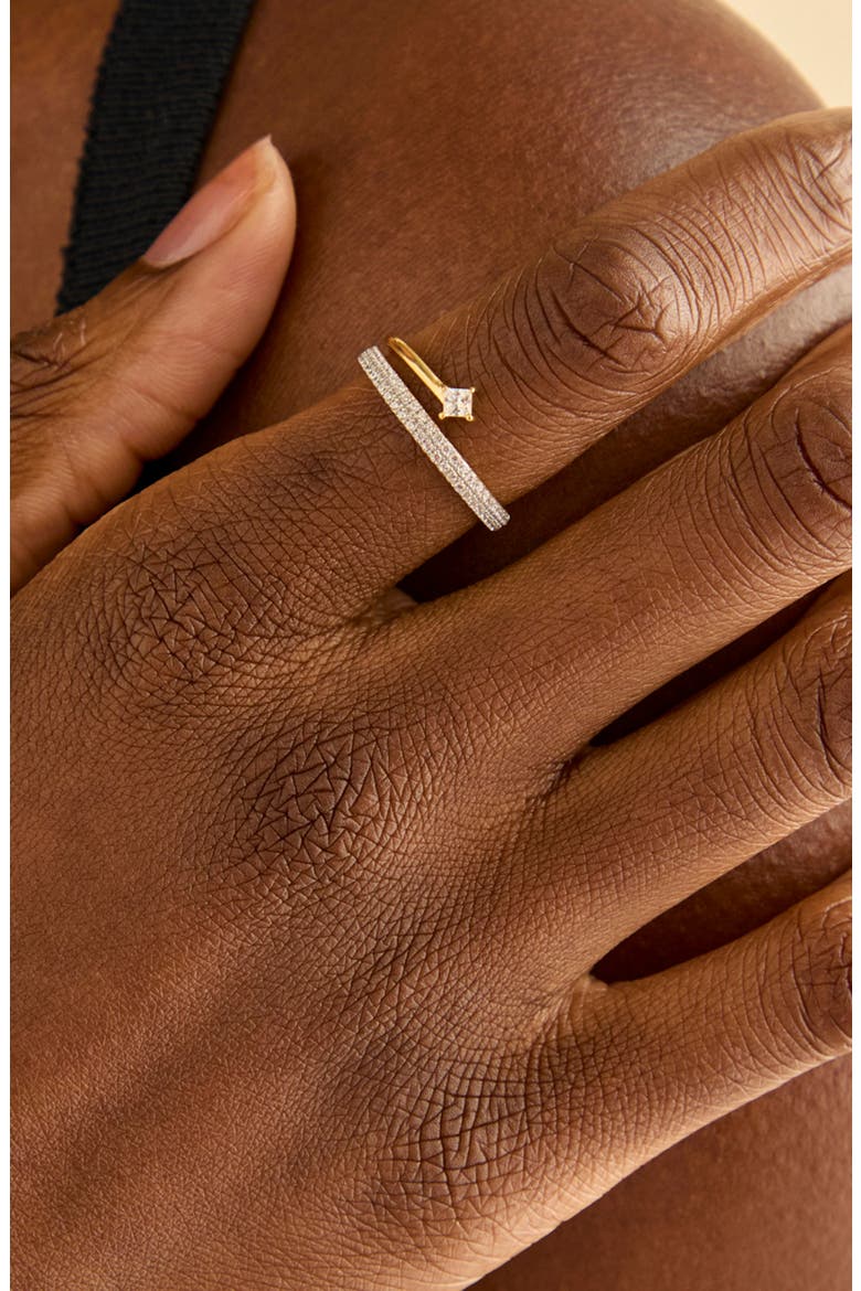 Pavé Cubic Zirconia Illusion Ring, Alternate, color, GOLD