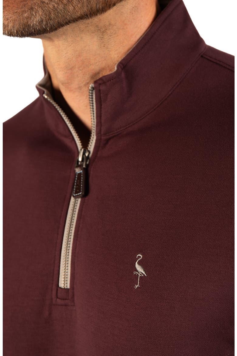 Stonewashed Quarter Zip Pullover, Alternate, color, WINE