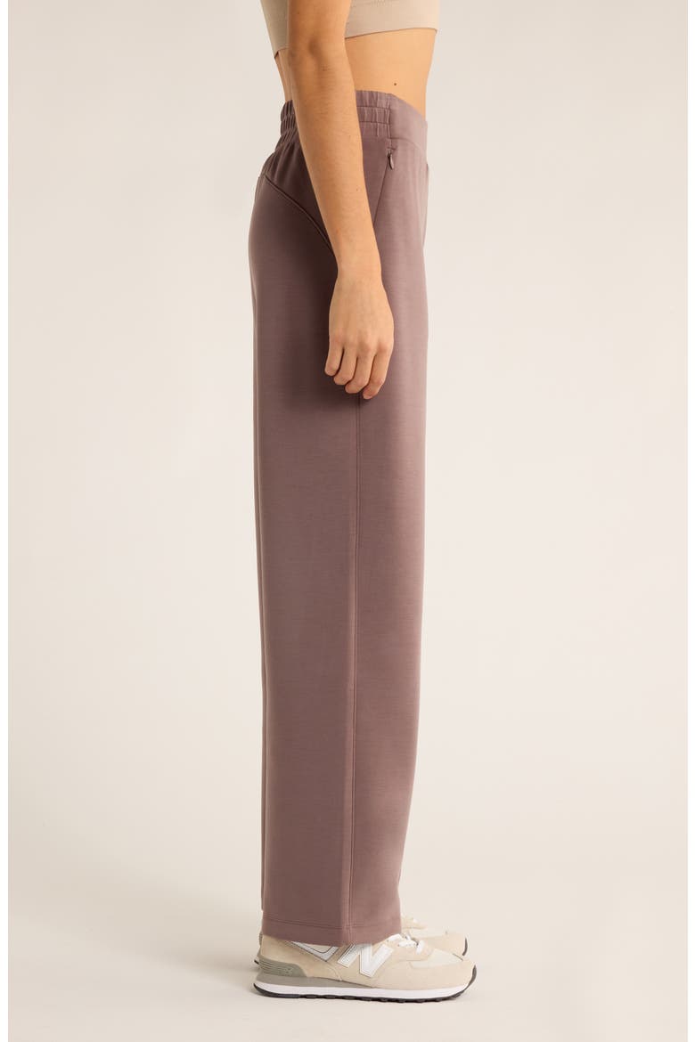 Cozy Luxe High Waist Straight Leg Pants, Alternate, color, GREY PLUM