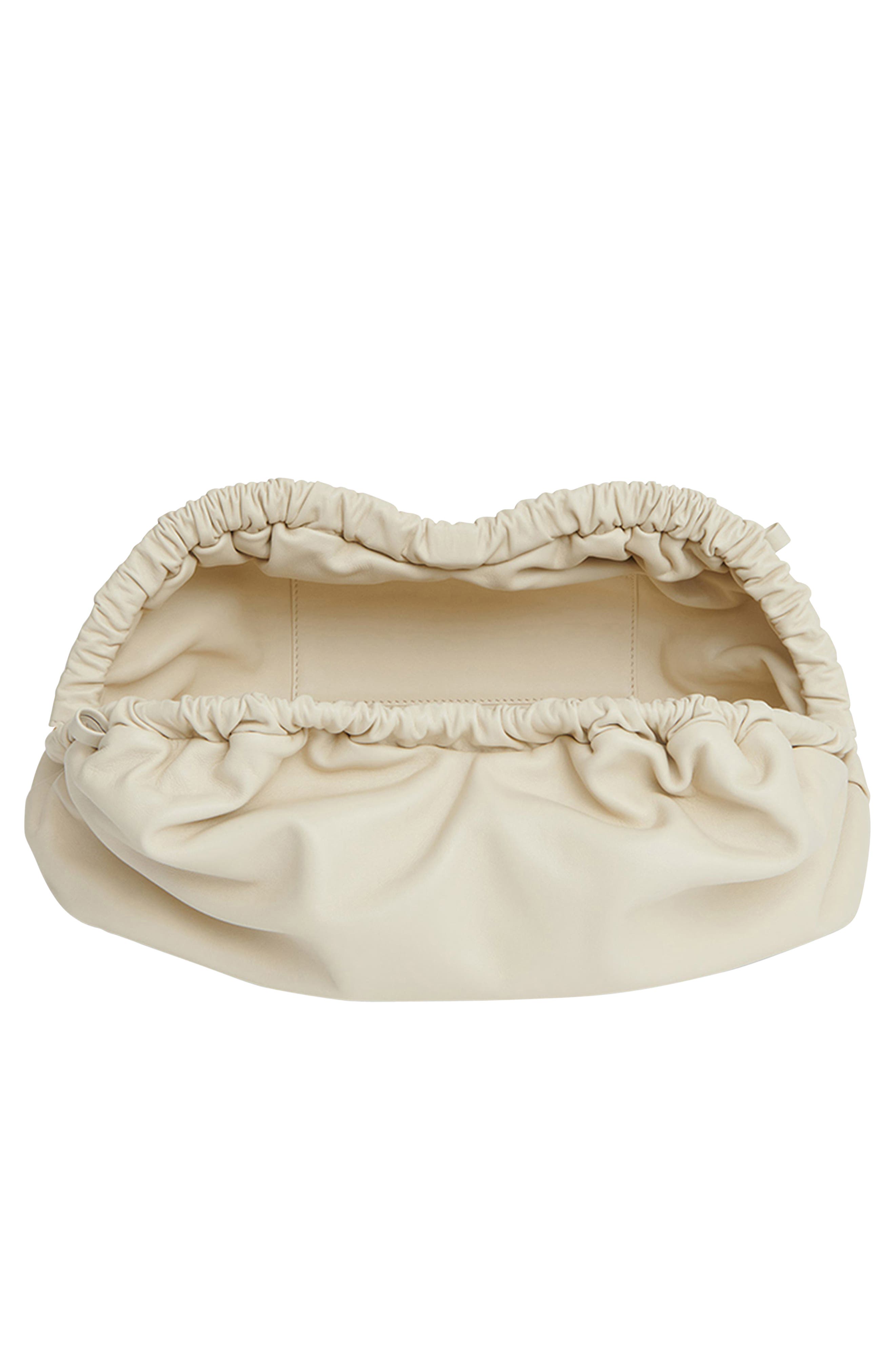 Small Cloud Leather Clutch, Alternate, color, PEARL