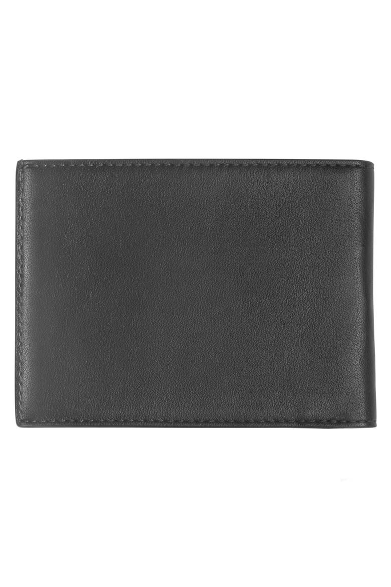 Richmond Perforated Leather Bifold Wallet, Alternate, color, BLACK
