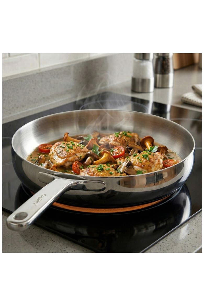 Belly Tri-Ply Stainless Steel Skillet, Alternate, color, STELLAR