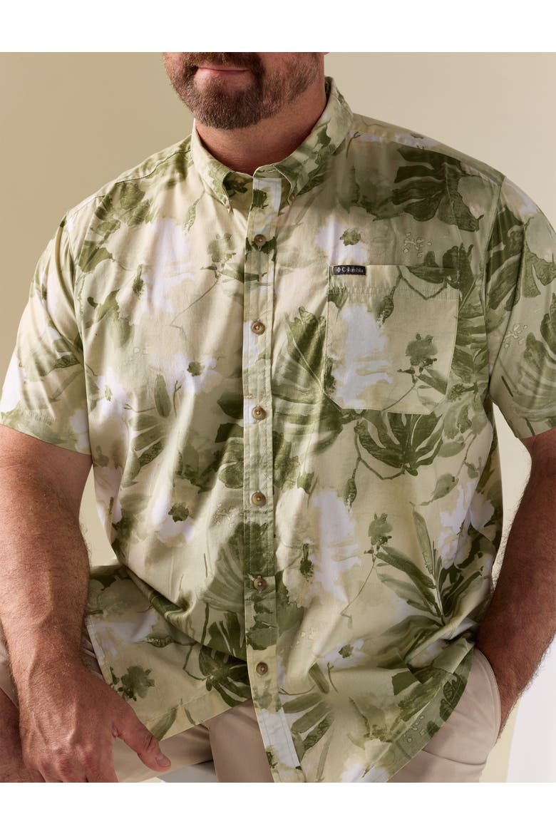 Big & Tall Rapid River Floral Sport Shirt, Alternate, color, GREEN