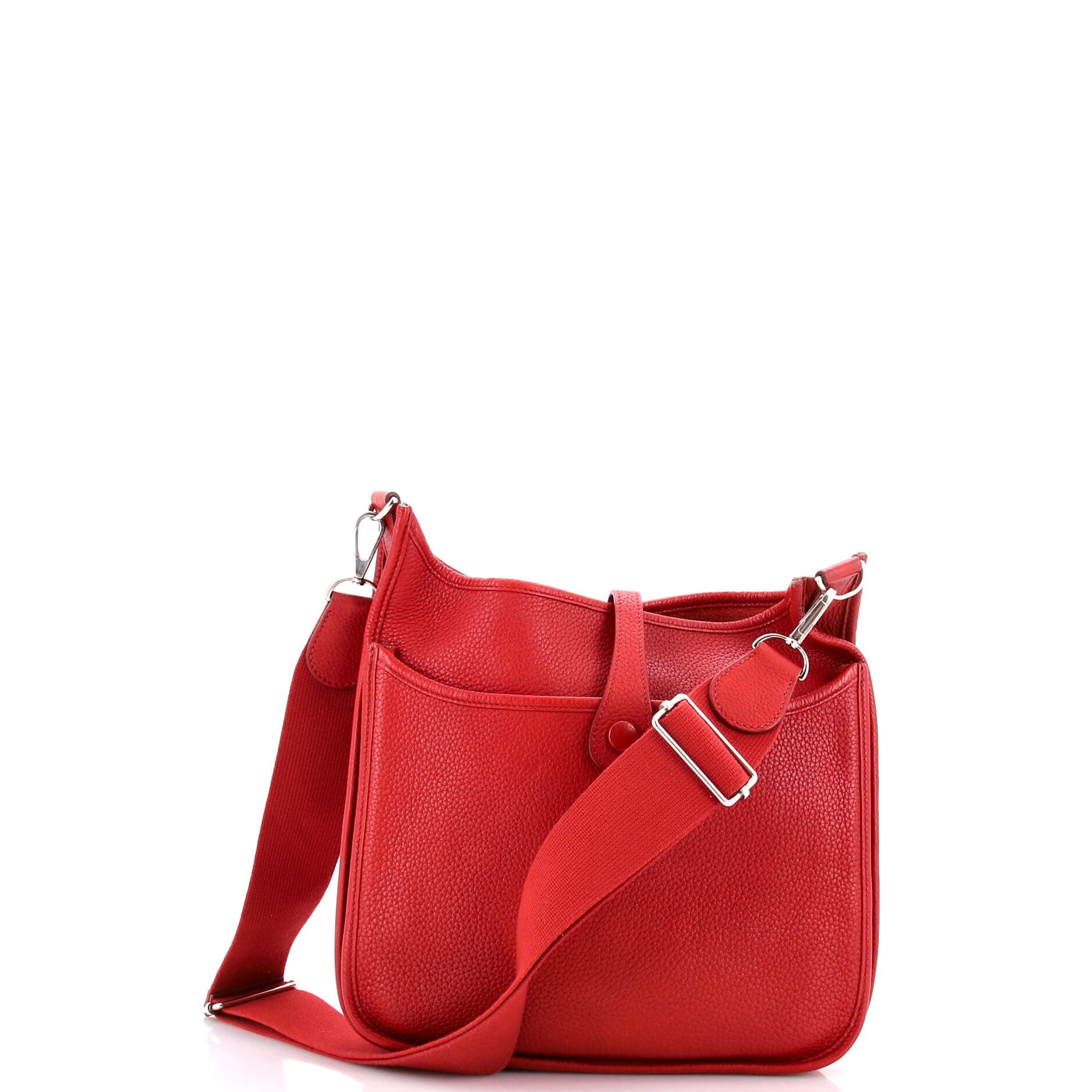 Pre-Owned Hermes Evelyne Bag Gen III Clemence PM, Alternate, color, Rouge Garance