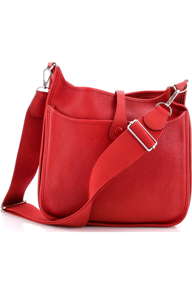 Pre-Owned Hermes Evelyne Bag Gen III Clemence PM, Alternate, color, Rouge Garance