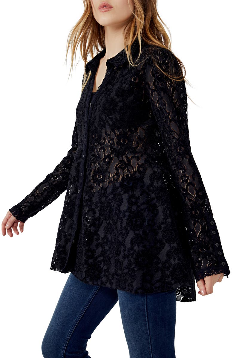 Free People Heather Lace Tunic, Alternate, color,
