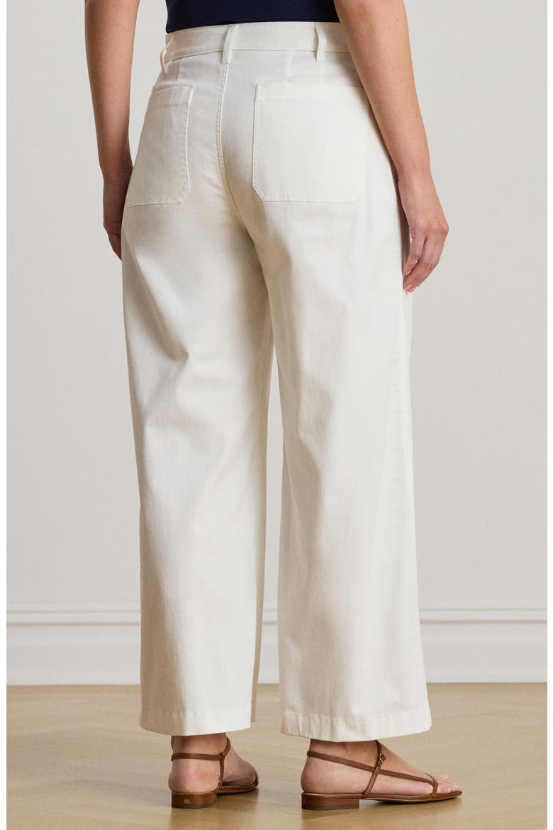 High Waist Stretch Cotton Crop Chino Pants, Alternate, color, WHITE