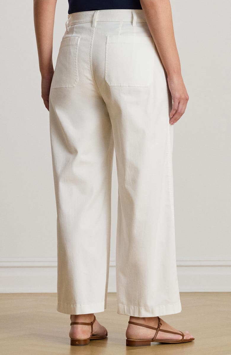 Lauren Ralph Lauren High Waist Stretch Cotton Crop Chino Pants, Alternate, color, White