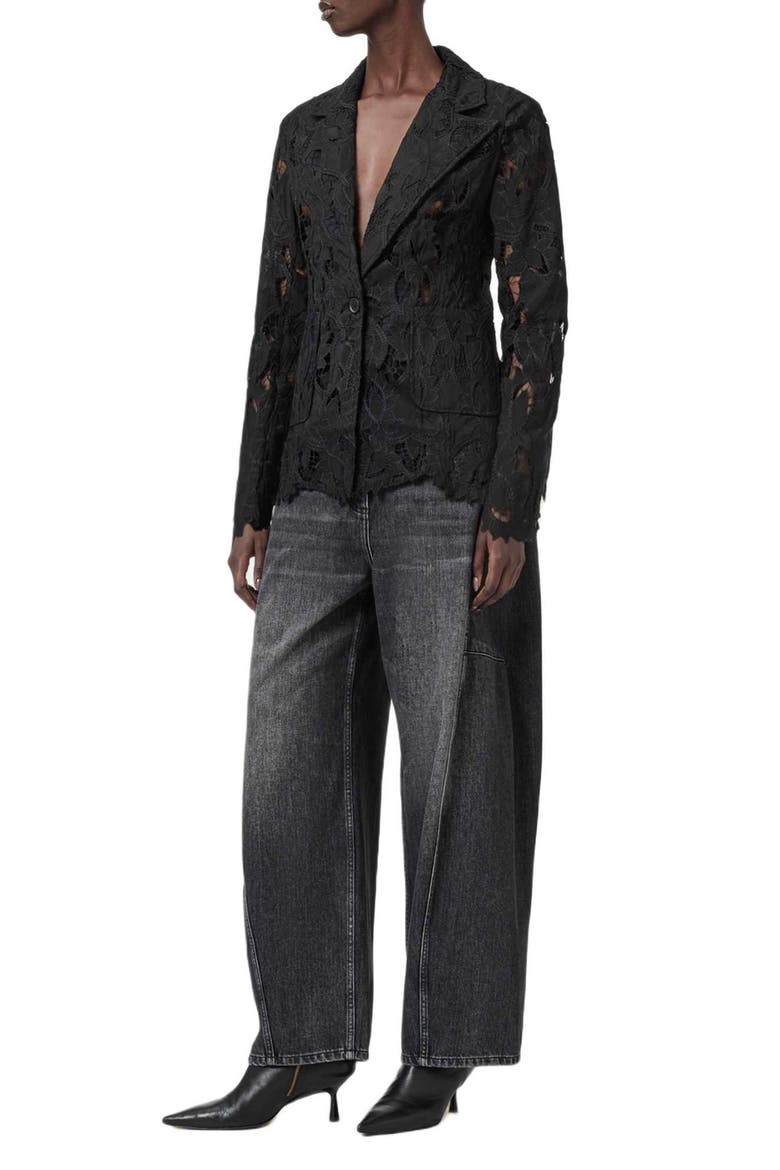 Charli Lace Blazer, Alternate, color, BLACK