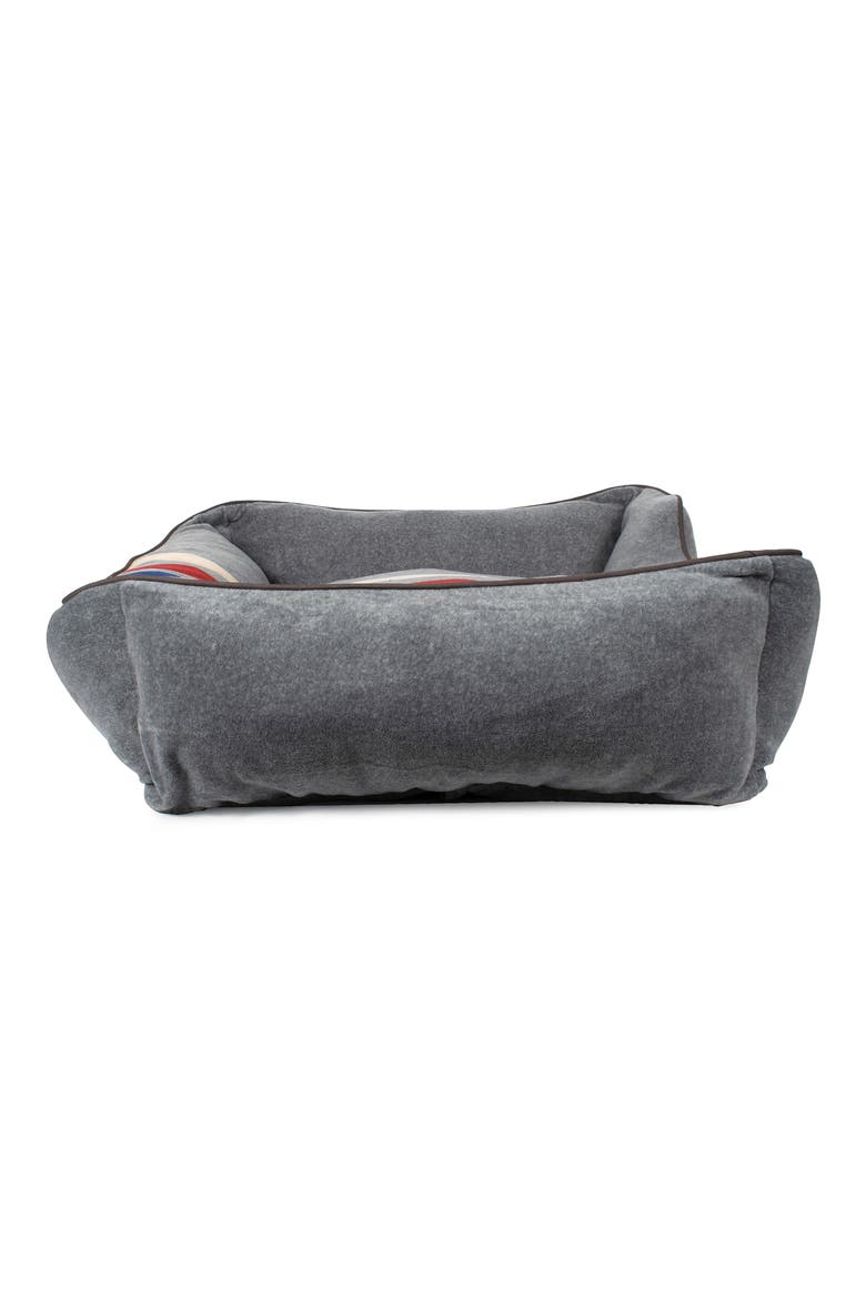 Fleece Kuddler Dog Bed, Alternate, color, CABIN STRIPE GRAY