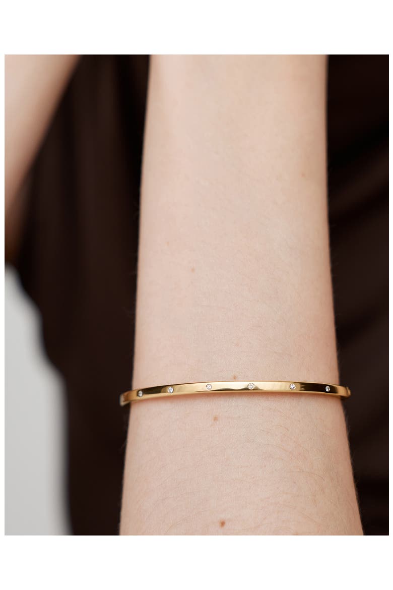 Lab Grown Diamond Station Bangle, Alternate, color, 18K GOLD VERMEIL / DIAMOND