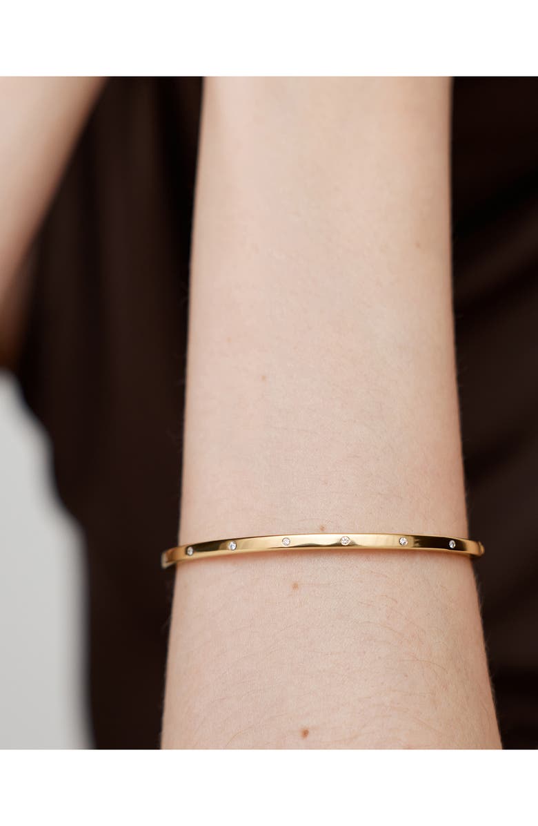 Monica Vinader Lab Grown Diamond Station Bangle, Alternate, color, 18K Gold Vermeil / Diamond