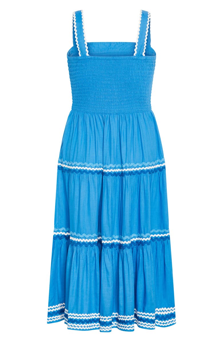 City Chic Paradiso Tiered Maxi Sundress, Alternate, color, Ice Blue