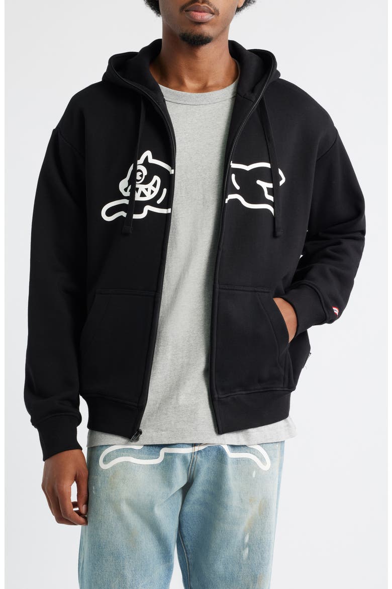 Scanner Graphic Zip Hoodie, Main, color, BLACK