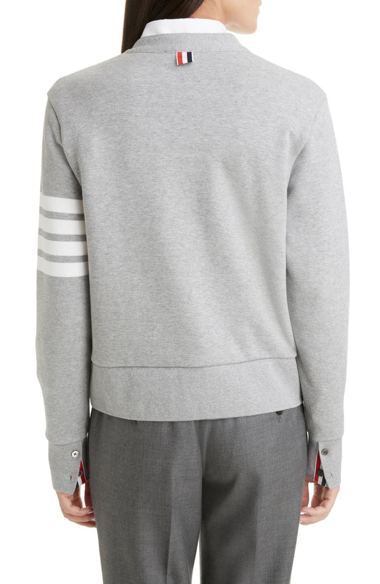 Thom Browne 4-Bar Cotton Cardigan, Alternate, color, 