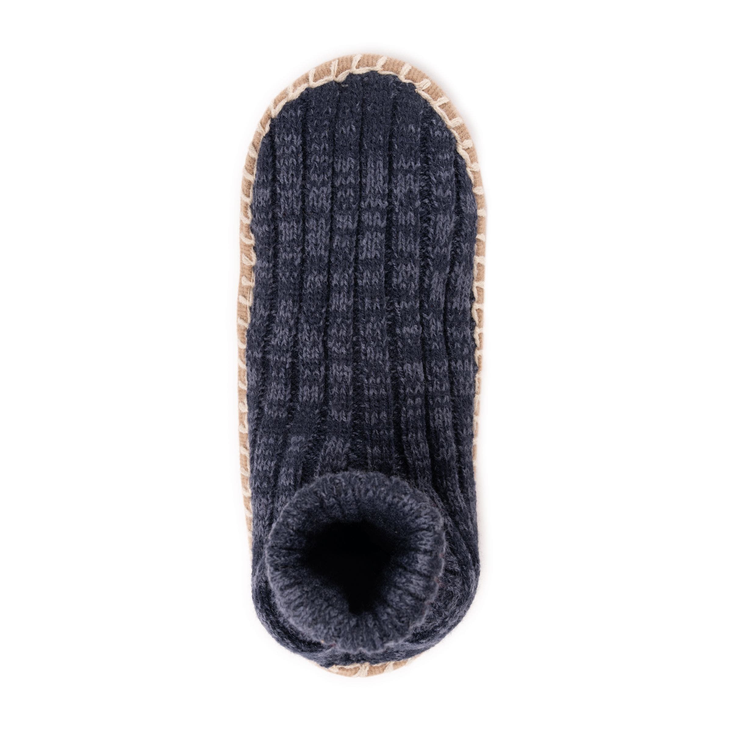 MUK LUKS Cuff Bootie Slipper, Alternate, color, Navy Marl