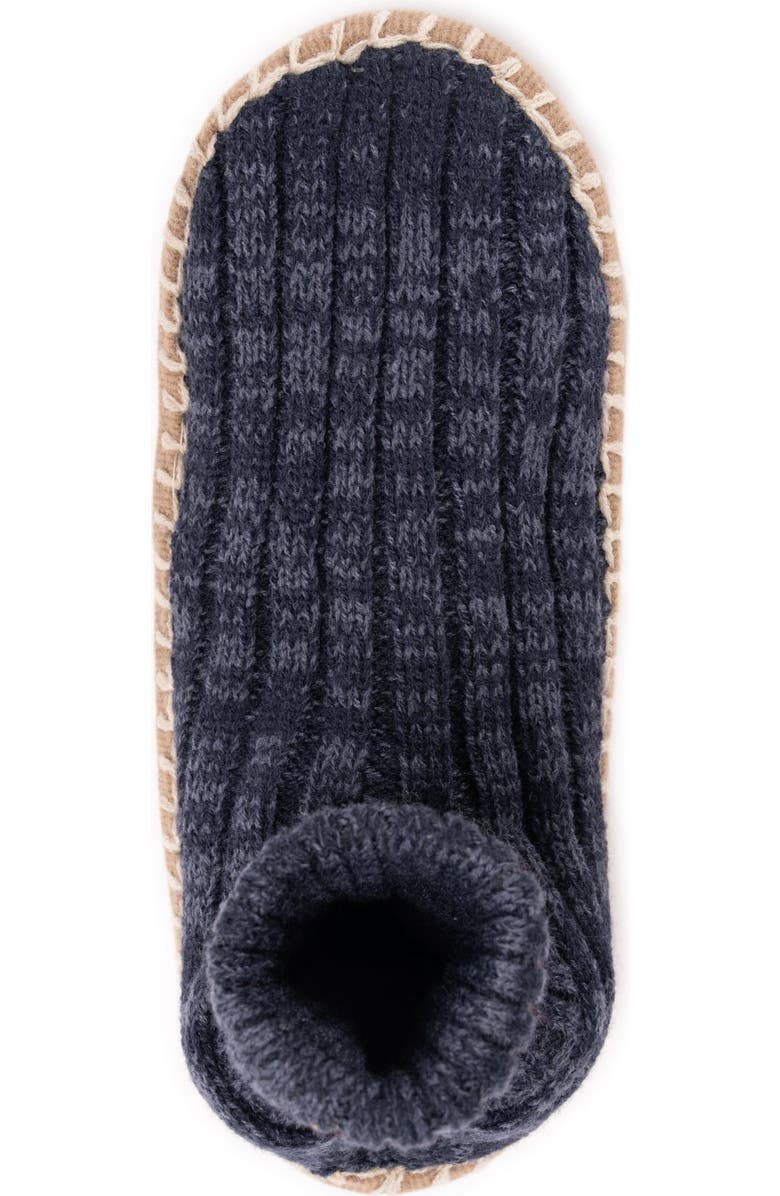 MUK LUKS Cuff Bootie Slipper, Alternate, color, Navy Marl