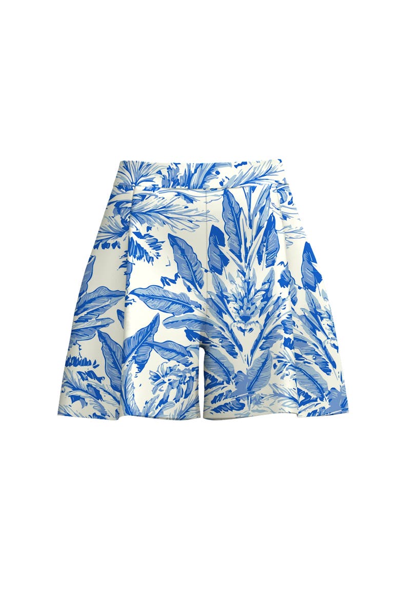 Printed Cotton Poplin Adi Shorts Toile Blu, Alternate, color, Toile Blu